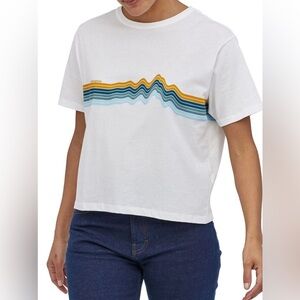 Patagonia Ridge Rise Stripe Easy Cup Tee Short Sleeve Organic Cotton Size L